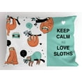 thumbnail image 1 of Ambesonne Animal Pillow Sham, American Sloth Tribe, 26" X 20", Multicolor, 1 of 2