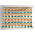 thumbnail image 1 of Ambesonne Animal Pillow Sham, Exotic Geometric Art, 36" X 20", Turquoise Orange Cream, 1 of 2
