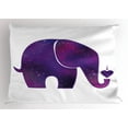 thumbnail image 1 of Ambesonne Animal Pillow Sham, Hearts, 26" X 20", Fuchsia and Purple, 1 of 2