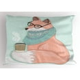 thumbnail image 1 of Ambesonne Animal Pillow Sham, Hipster Fox Glasses, 36" X 20", Coral Mint Green, 1 of 2