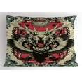 thumbnail image 1 of Ambesonne Animal Pillow Sham, Leopard Head Horns Wings, 26" X 20", Multicolor, 1 of 2