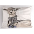 thumbnail image 1 of Ambesonne Animal Pillow Sham, Llama with Glasses Scarf, 26" X 20", Multicolor, 1 of 2