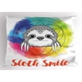 thumbnail image 1 of Ambesonne Animal Pillow Sham, Rainbow Sloth Sketch, 36" X 20", Multicolor, 1 of 2