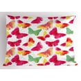 thumbnail image 1 of Ambesonne Animal Pillow Sham, Watercolor Butterflies, 26" X 20", Fuchsia Green, 1 of 2