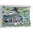 thumbnail image 1 of Ambesonne Animal Pillow Sham, Whales Island with Palm, 26" X 20", Blue Pink and Green, 1 of 2