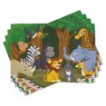 thumbnail image 1 of Ambesonne Animal Place Mats Set of 4, Cartoon Lion, Standard Size, Brown and Fern Green, 1 of 6