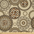 thumbnail image 1 of Ambesonne Animal Print Fabric by the Yard Microfiber, Savannah Theme Circles, 1 Yard, Beige and Brown, 1 of 4