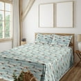 thumbnail image 1 of Ambesonne Animal Print Fitted & Flat Sheet with Sham 3 Pcs Set, Funny Sloths Clouds, Twin XL, Soft Blue Cocoa and White, 1 of 5