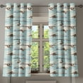 thumbnail image 1 of Ambesonne Animal Print Grommet Curtain, Funny Sloths Clouds, 50"x60", Soft Blue Cocoa and White, 1 of 5
