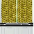 thumbnail image 1 of Ambesonne Animal Print Kitchen Curtains, Leopard Art, 55"x45", Yellow Charcoal Grey, 1 of 3