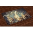 thumbnail image 1 of Ambesonne Animal Print Place Mats Set of 4, Capricorn Antlers, Standard Size, Beige Charcoal, 1 of 4