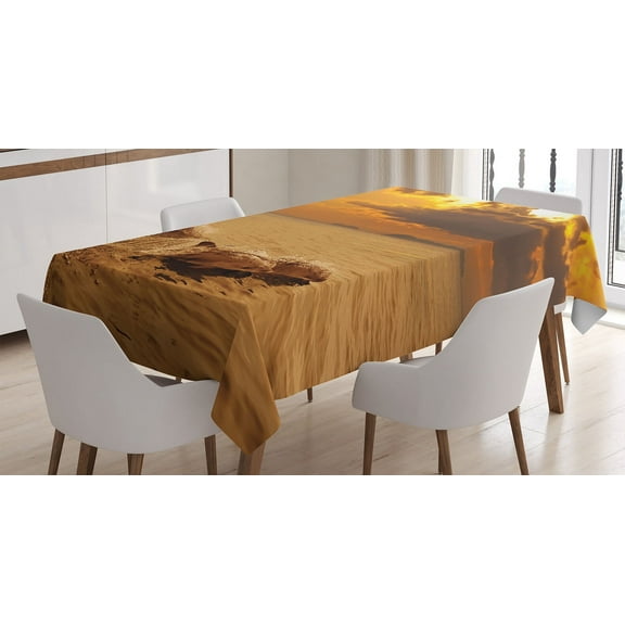 Ambesonne Animal Print Tablecloth Rectangular Table Cover, Dolphins Dusk, 60"x90", Multicolor