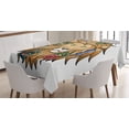 thumbnail image 1 of Ambesonne Animal Print Tablecloth Rectangular Table Cover, Lion with Flower, 52"x70", Brown, 1 of 4