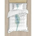 thumbnail image 1 of Ambesonne Animal Profile Picture of a Seahorse in Paintbrush Watercolor with Haze Effects Duvet Cover Set, 1 of 3