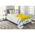 thumbnail image 1 of Ambesonne Animal Quilted Bedspread Set 2 Pcs, Cartoon Water, Twin Size, Pale Blue Yellow, 1 of 3
