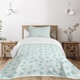 thumbnail image 1 of Ambesonne Animal Quilted Bedspread Set 2 Pcs, Characters Daisy, Twin Size, Mint Green and Baby Blue, 1 of 5