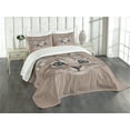 thumbnail image 1 of Ambesonne Animal Quilted Bedspread Set 2 Pcs, Domestic Cat Face, Twin Size, Bluegrey Umber Brown, 1 of 5