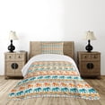 thumbnail image 1 of Ambesonne Animal Quilted Bedspread Set 2 Pcs, Exotic Geometric Art, Twin Size, Turquoise Orange Cream, 1 of 6