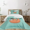 thumbnail image 1 of Ambesonne Animal Quilted Bedspread Set 2 Pcs, Flirty Sloth Cartoon, Twin Size, Multicolor, 1 of 3