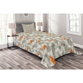 thumbnail image 1 of Ambesonne Animal Quilted Bedspread Set 2 Pcs, Fox in the Winter Forest, Twin Size, Pale Sage Green Orange, 1 of 3