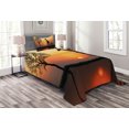 thumbnail image 1 of Ambesonne Animal Quilted Bedspread Set 2 Pcs, Giraffe in Wild Forest, Twin Size, Orange Black, 1 of 3
