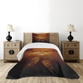 thumbnail image 1 of Ambesonne Animal Quilted Bedspread Set 2 Pcs, Hawk Eagle Face Claws, Twin Size, Brown, 1 of 3