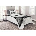 thumbnail image 1 of Ambesonne Animal Quilted Bedspread Set 2 Pcs, Panda Bear Sketch, Twin Size, White Black, 1 of 3