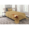 thumbnail image 1 of Ambesonne Animal Quilted Bedspread Set 2 Pcs, Seashells Yellow Sand, Twin Size, Sand Brown, 1 of 4