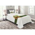 thumbnail image 1 of Ambesonne Animal Quilted Bedspread Set 2 Pcs, Tropic Wild Rainforest, Twin Size, Green White, 1 of 3