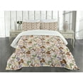 thumbnail image 1 of Ambesonne Animal Quilted Bedspread Set 3 Pcs, Abstract Farm Animals, King Size, Multicolor, 1 of 5