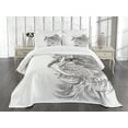 thumbnail image 1 of Ambesonne Animal Quilted Bedspread Set 3 Pcs, Cat Portrait Kitten, King Size, Grey White, 1 of 5