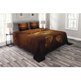thumbnail image 1 of Ambesonne Animal Quilted Bedspread Set 3 Pcs, Hawk Eagle Face Claws, Queen Size, Brown, 1 of 5