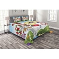 thumbnail image 1 of Ambesonne Animal Quilted Bedspread Set 3 Pcs, Rainbow Candies Animals, Queen Size, Multicolor, 1 of 3