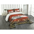thumbnail image 1 of Ambesonne Animal Quilted Bedspread Set 3 Pcs, Romantic Swan Couple, Queen Size, Multicolor, 1 of 5