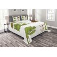 thumbnail image 1 of Ambesonne Animal Quilted Bedspread Set 3 Pcs, Snake Frog Ninja Reptile, King Size, Green Brown Red, 1 of 3