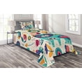 thumbnail image 1 of Ambesonne Animal Quilted Coverlet 2 Pcs, Cat with Birds, Twin Size, Multicolor, 1 of 2