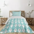 thumbnail image 1 of Ambesonne Animal Quilted Coverlet 2 Pcs, White Seals Ocean, Twin Size, Turquoise Pale Blue, 1 of 5