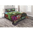 thumbnail image 1 of Ambesonne Animal Quilted Coverlet 3 Pcs, Butterfly Bee in Exotic, Queen Size, Multicolor, 1 of 2