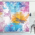 thumbnail image 1 of Ambesonne Animal Shower Curtain, Butterflies Dragonflies, 69"Wx70"L, Multicolor, 1 of 5