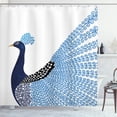 thumbnail image 1 of Ambesonne Animal Shower Curtain, Exotic Peacock Feather, 69"Wx70"L, Dark Blue Blue and Black, 1 of 5