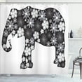 thumbnail image 1 of Ambesonne Animal Shower Curtain, Floral Pattern, 69"Wx70"L, Grey White, 1 of 5