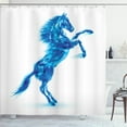 thumbnail image 1 of Ambesonne Animal Shower Curtain, Gallop Animal Theme Motif, 69"Wx75"L, Dark Blue and White, 1 of 5