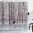 thumbnail image 1 of Ambesonne Animal Shower Curtain, Horse Forest Stands, 69"Wx75"L, Brown Beige, 1 of 3