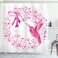 thumbnail image 1 of Ambesonne Animal Shower Curtain, Hummingbird Flower Dots, 69"Wx70"L, Pink Fuchsia, 1 of 5