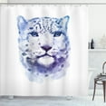 thumbnail image 1 of Ambesonne Animal Shower Curtain, Leopard Wild Cat, 69"Wx84"L, Violet White, 1 of 5