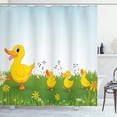 thumbnail image 1 of Ambesonne Animal Shower Curtain, Mother Duck and, 69"Wx84"L, Pale Blue Mustard, 1 of 3