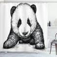 thumbnail image 1 of Ambesonne Animal Shower Curtain, Panda Bear Sketch, 69"Wx70"L, White Black, 1 of 5