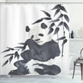 thumbnail image 1 of Ambesonne Animal Shower Curtain, Panda in Zoo Chinese, 69"Wx70"L, Cadet Blue White, 1 of 5