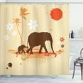 thumbnail image 1 of Ambesonne Animal Shower Curtain, Savannah Tropical Lands Art, 69"Wx84"L, Orange Brown and Cream, 1 of 4