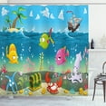 thumbnail image 1 of Ambesonne Animal Shower Curtain, Sea Animals Underwater, 69"Wx70"L, Multicolor, 1 of 3